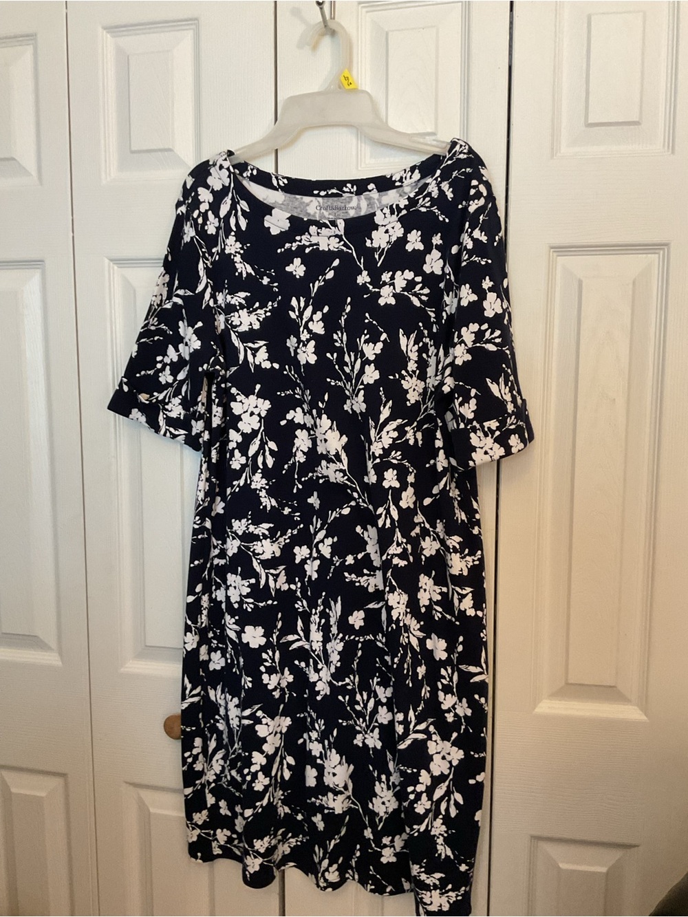 croft & barrow Black and White Floral Midi Dress